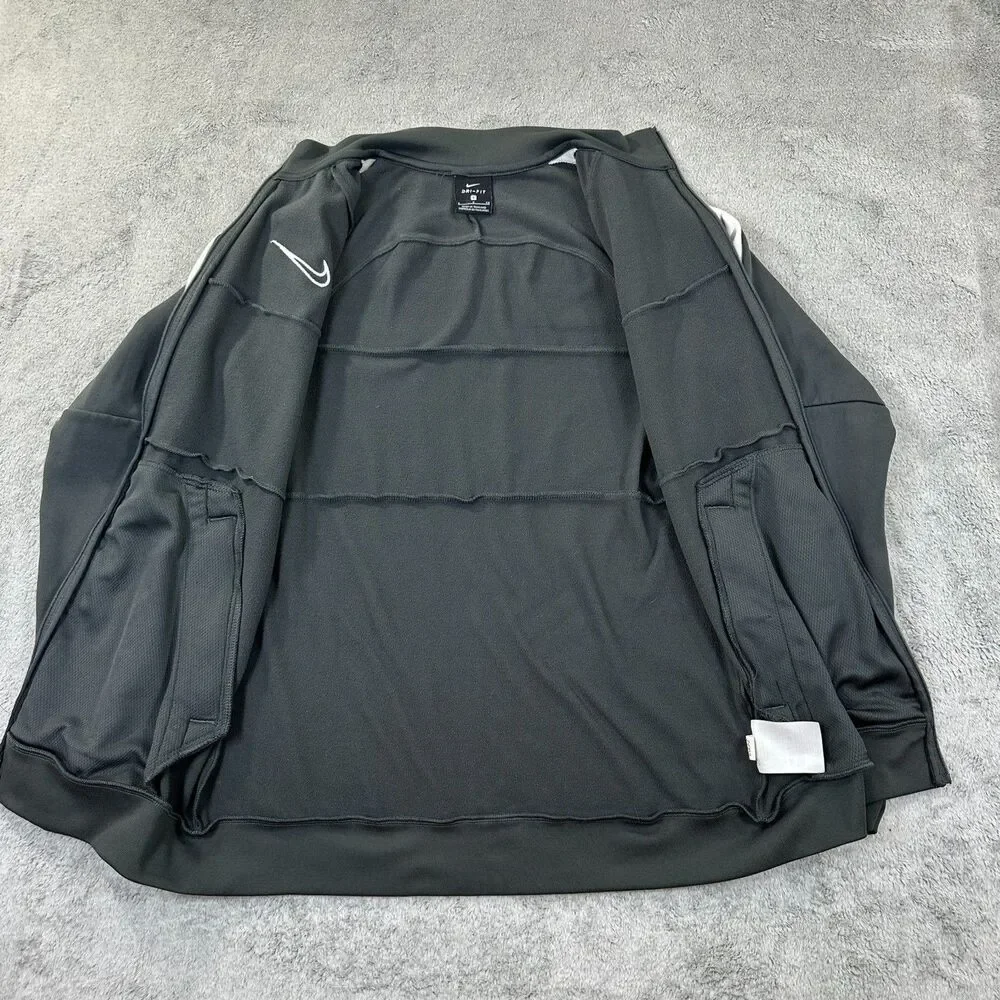 Nike Track Jacket Youth Dri-FIT Full Zip Black White Stripe Size S